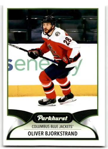 Oliver Bjorkstrand hockey card from 2021-22 Upper Deck Parkhurst with original gloss