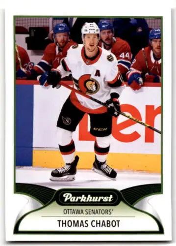 Hockey trading card featuring Senators player in white jersey, Upper Deck Parkhurst original gloss