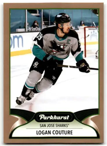 Logan Couture hockey card from 2021-22 Upper Deck Parkhurst Gold Border collection