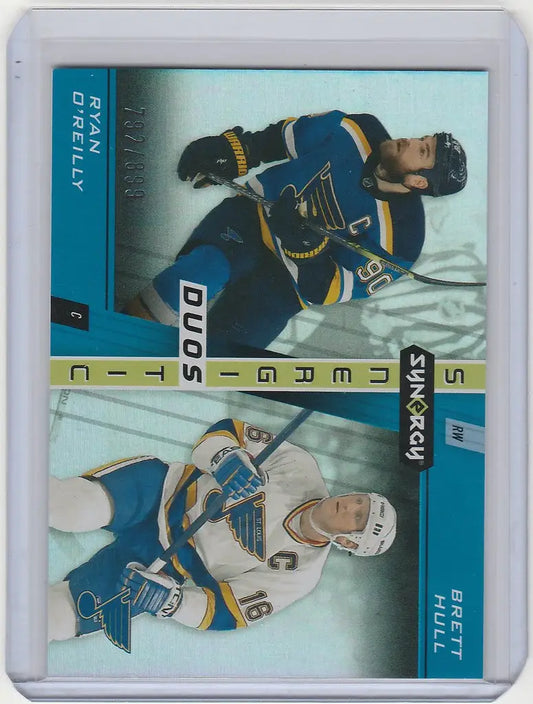 Hockey trading card of Ryan O’Reilly and Brett Hull from Upper Deck Synergy Duos SD10