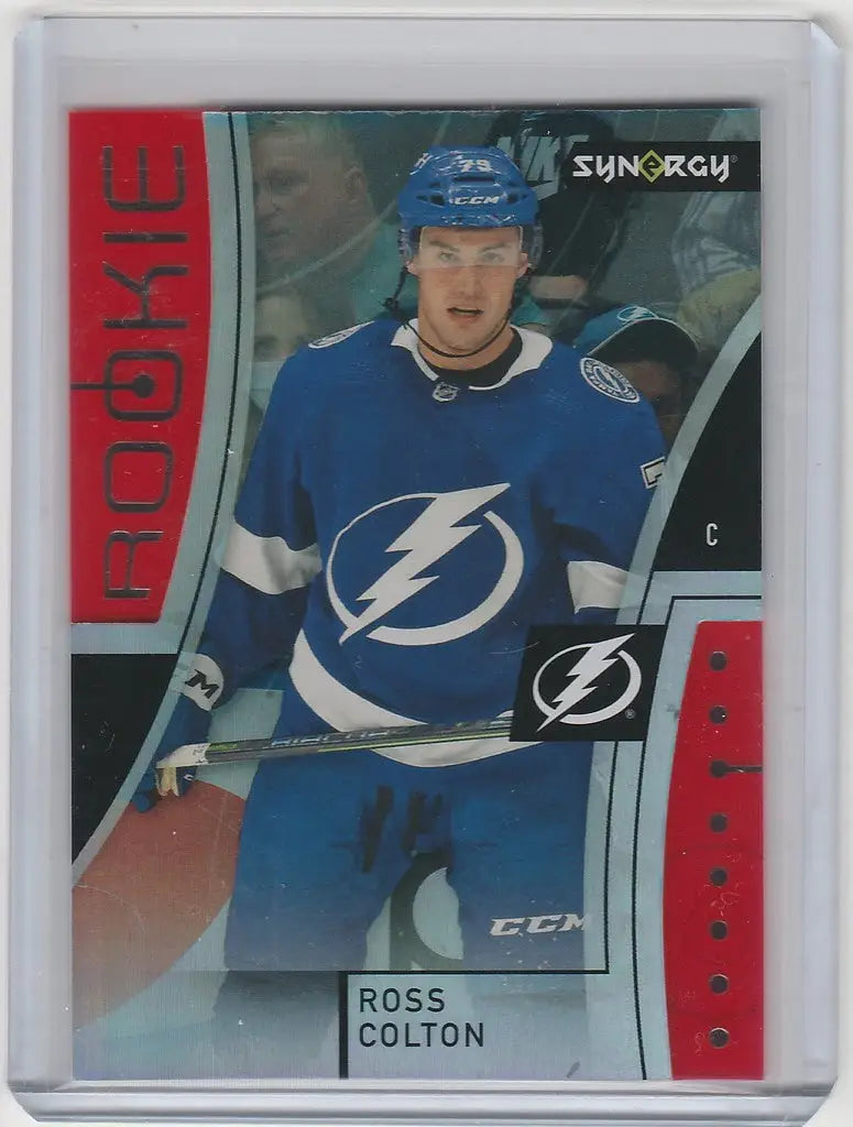 Hockey trading card of Ross Colton Tampa from Upper Deck Synergy Red Parallel series