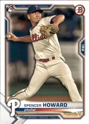 Spencer Howard Rookie Philadelphia Phillies Baseball Card 2021 Bowman #16 NM-MT