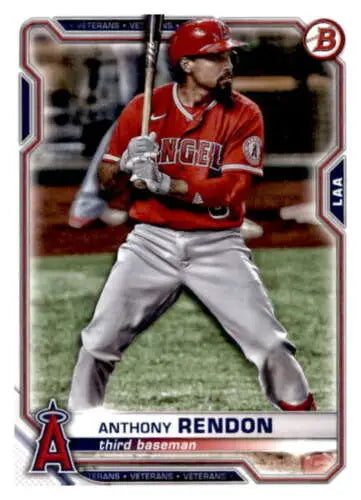 Anthony Rendon 2021 Bowman #93 baseball card with original gloss, NM-MT Angels