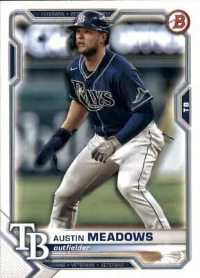 2021 Bowman #99 Austin Meadows Tampa Bay Rays Baseball Card for sports collectors