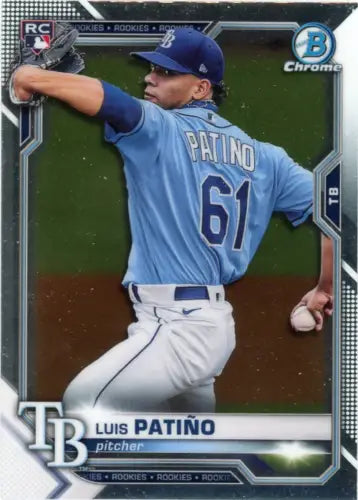 Luis Patino 2021 Bowman Chrome Rookie Baseball Card for Tampa Bay Rays MLB