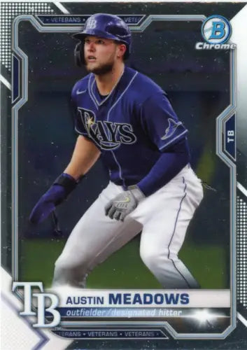 Austin Meadows 2021 Bowman Chrome #72 Tampa Bay Rays Baseball Card in NM-MT condition