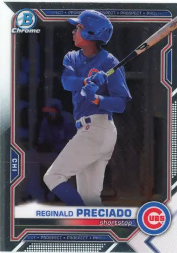 Reginald Preciado baseball card from 2021 Bowman Chrome Draft Chicago Cubs NM-MT