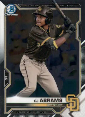 CJ Abrams baseball card from 2021 Bowman Chrome Draft for San Diego Padres collection