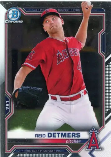 Reid Detmers baseball card from 2021 Bowman Chrome Prospects #BCP26 Los Angeles Angels