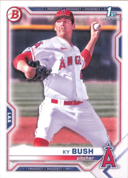 2021 Bowman Draft Ky Bush baseball card for Los Angeles Angels MLB collectors