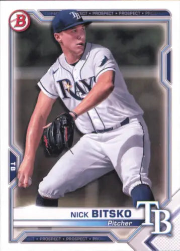 2021 Bowman Prospects Nick Bitsko Tampa Bay Rays Baseball Card for collectors