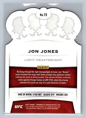 Jon Jones Crown Royale UFC trading card in Pink edition from 2021 collection