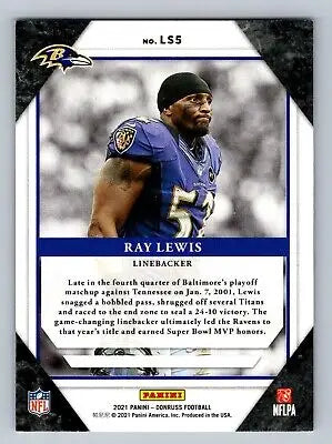 Ray Lewis football card from 2021 Donruss #LS5 Legends Series flat rate offer