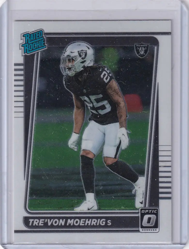 Football trading card of Tre’Von Moehrig, Las Vegas Raiders, Donruss Optic #271