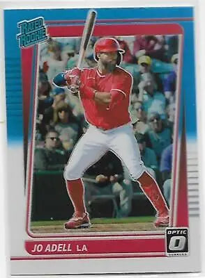 2021 Donruss Optic Jo Adell Rookie Card showcasing original gloss from Angels R series