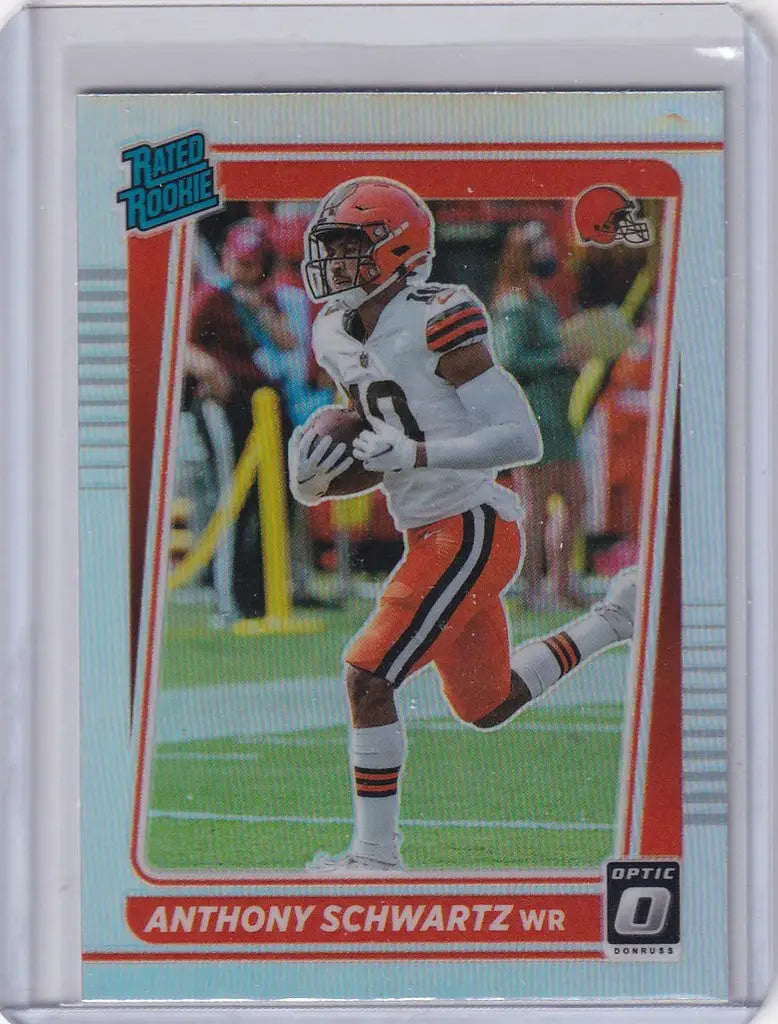 Football trading card of Antony Schwartz Cleveland Browns from Donruss Optic Prizm