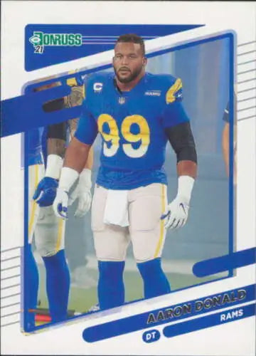 Aaron Donald football card showcasing original gloss in 2021 Donruss NM-MT LA Rams