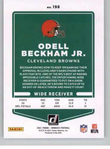 2021 Donruss Photo Variation #198 Odell Beckham Jr. NM-MT Browns original gloss card