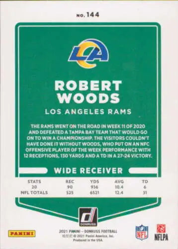 2021 Donruss Press Proof Red #144 Robert Woods NM-MT LA Rams original gloss football card