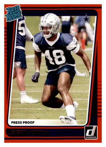 2021 Donruss Press Proof Red Jabril Cox Rookie Card with original gloss for collectors