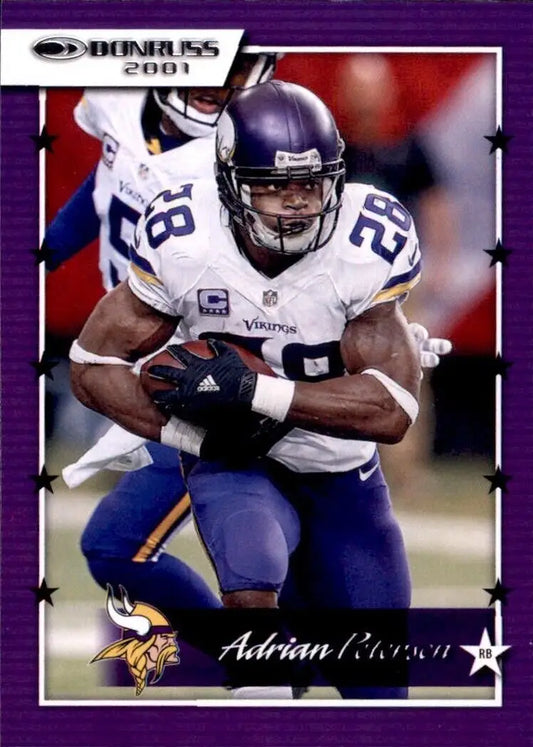 Adrian Peterson Minnesota Vikings football card from 2021 Donruss Retro 2001 set