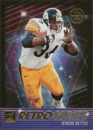 Jerome Bettis football card from 2021 Donruss Retro Series with original gloss quality