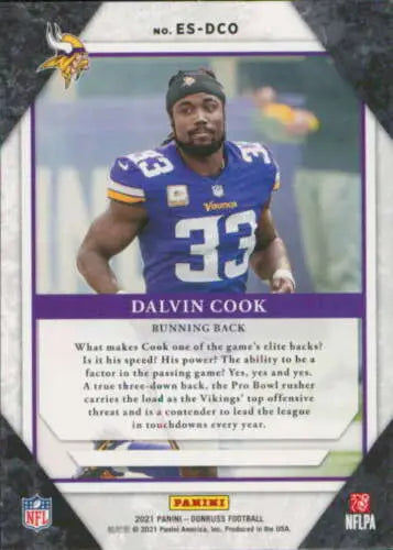 Dalvin Cook 2021 Donruss Elite Series football card with original gloss finish