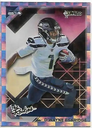 D’Wayne Eskridge rookie football card 2021 Donruss with original gloss Seahawks memorabilia