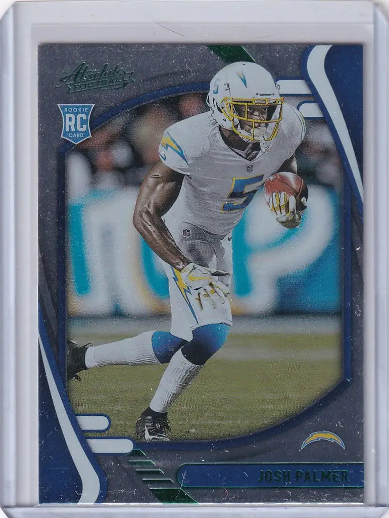 Football trading card of Josh Palmer Los Angeles Chargers running with the ball