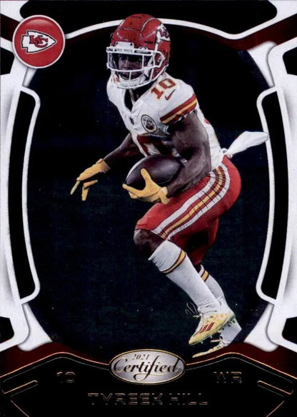 Certified Tyreek Hill football card for Kansas City Chiefs NFL collection