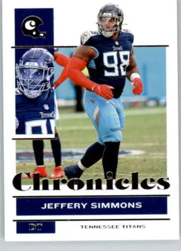 Jeffery Simmons football card from 2021 Panini Chronicles with original gloss finish