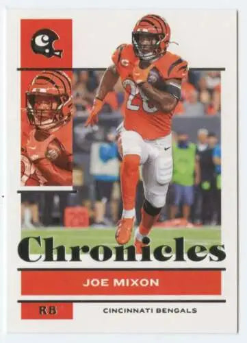 Joe Mixon football card from 2021 Panini Chronicles featuring original gloss finish