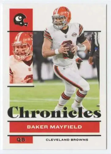 Baker Mayfield football card from 2021 Panini Chronicles with original gloss finish