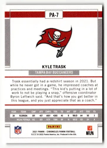 Original gloss Kyle Trask football card from Panini Chronicles Panini 2021 set