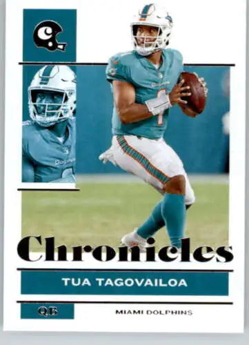 Tua Tagovailoa football card from 2021 Panini Chronicles with original gloss finish