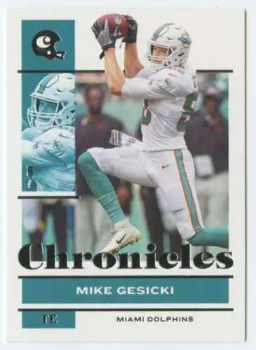 2021 Panini Chronicles #75 Mike Gesicki football card showcasing original gloss finish