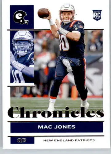 2021 Panini Chronicles #80 Mac Jones rookie card with original gloss finish