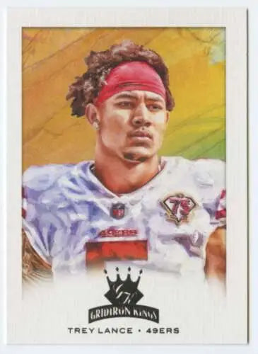 Trey Lance football card from 2021 Panini Chronicles Gridiron Kings featuring original gloss