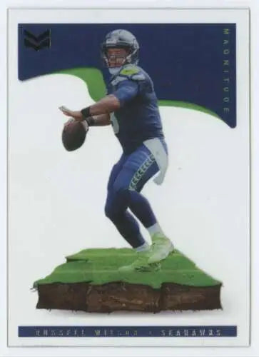 Russell Wilson football card from 2021 Panini Chronicles Magnitude with original gloss