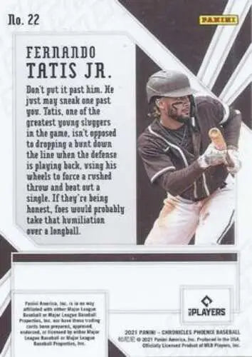 Fernando Tatis Jr. baseball card 2021 Panini Chronicles Phoenix original gloss NM-MT Padres