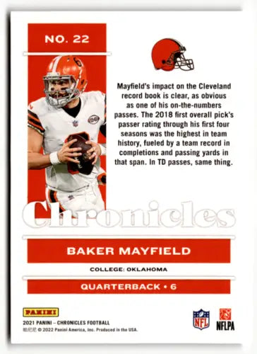 Baker Mayfield football card 2021 Panini Chronicles Pink original gloss NM-MT Browns