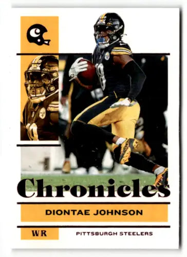 Diontae Johnson football card from 2021 Panini Chronicles Pink featuring original gloss