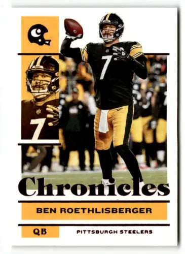 Ben Roethlisberger football card from 2021 Panini Chronicles Pink with original gloss