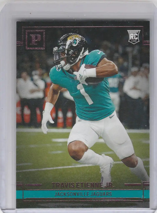 Football trading card of Travis Etienne Jacksonville from Panini Chronicles Pink #PA13