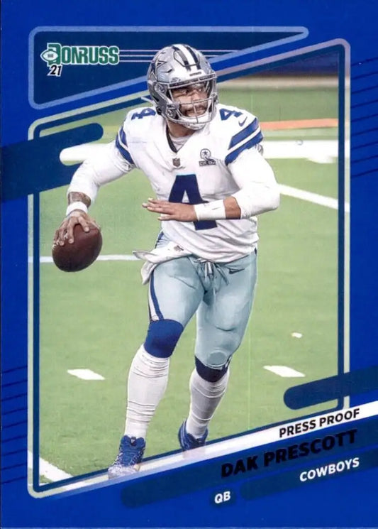 2021 Panini Donruss Dak Prescott Blue Dallas Cowboys NFL Football Card #187