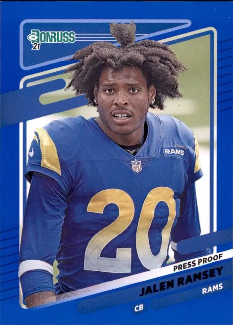 Jalen Ramsey Blue 2021 Panini Donruss Football Card #141 Los Angeles Rams