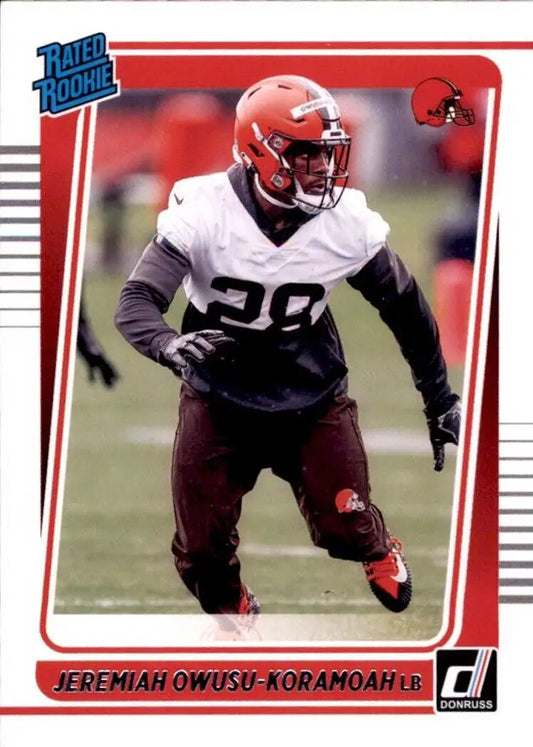 2021 Panini Donruss Jeremiah Owusu Koramoah Rookie Football Card Cleveland Browns