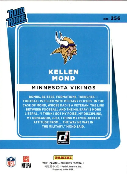 Donruss Kellen Mond Rookie Minnesota Vikings NFL Football Card #256 for collectors