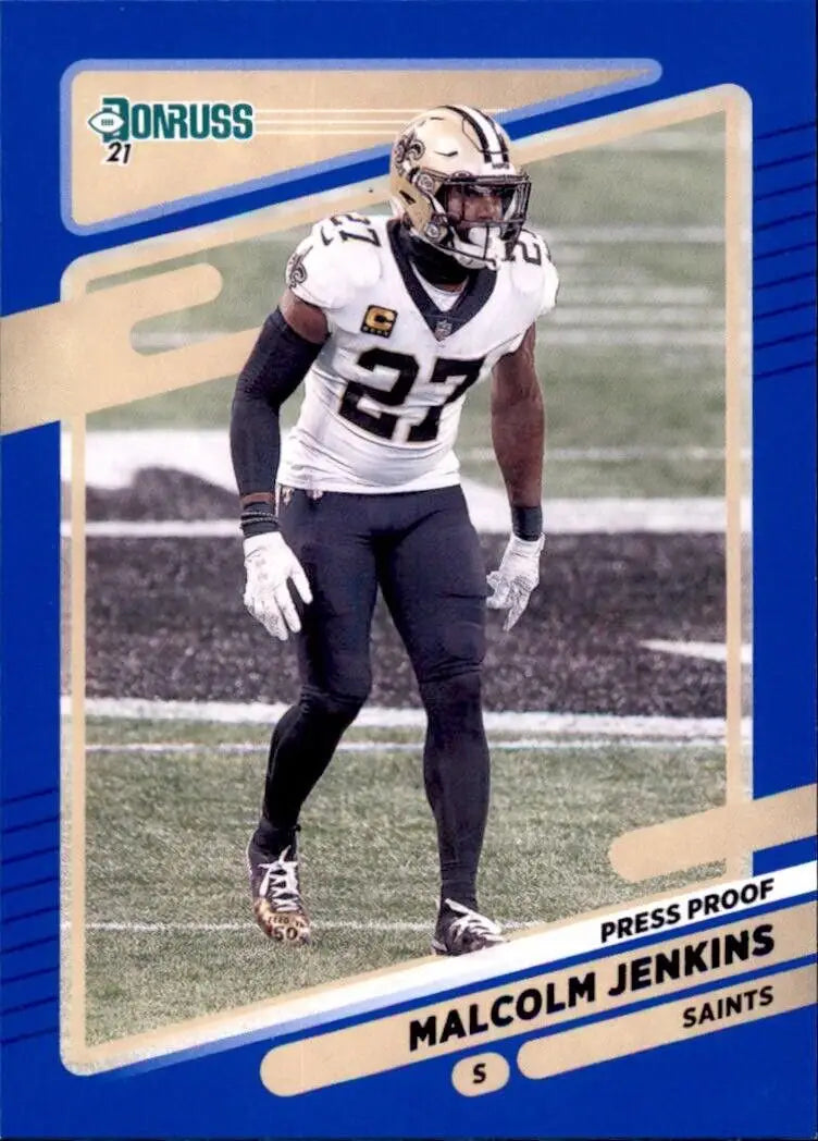 Malcolm Jenkins Blue New Orleans Saints Card from 2021 Panini Donruss NFL Collection