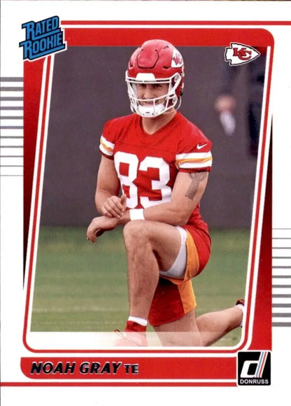 Noah Gray Rookie Football Card from 2021 Panini Donruss Kansas City Chiefs #309